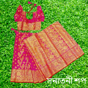 রাজকুমারীর জন্য কাতান শাড়ি (Off white) - Image 9