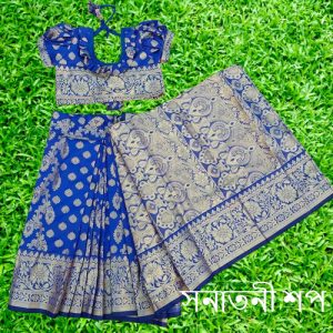 রাজকুমারীর জন্য কাতান শাড়ি (Off white) - Image 4